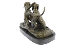 Two Dog Animal Edition Bronze Sculpture