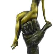 Two Tone Statue Sexy Lady Bronze Sculpture