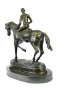Jockey on Racehorse Bronze Sculpture