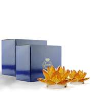Crystal Gold Lotus Candleholder - Set of 2