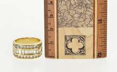 14K Yellow Gold 2.60 Ctw Tiered Row Diamond Inset Statement Ring