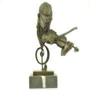 Man Playing Violin Bronze Sculpture