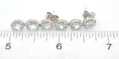 Fashionable Aquamarine & Diamond Dangle Earrings in Sterling Silver