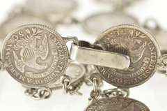 Sterling Silver 1829-1836 Capped Bust Dime Coin Chain Bracelet