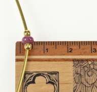 18K Yellow Gold Natural Ruby Beaded Round Cocoon Chain Necklace