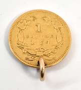 1854 $1 Gold Piece Charm
