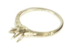 18K White Gold Retro Ornate 5.0mm Engagement Setting Mount Ring