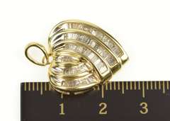 10K Yellow Gold 1.00 Ctw Baguette Diamond Channel Heart Pendant