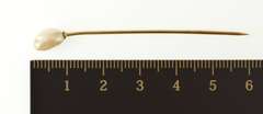 14K Yellow Gold Victorian Pearl Inset Boutonniere Wedding Stick Pin