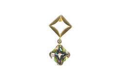 14K Yellow Gold Cushion Mystic Topaz Diamond Square Drop Pendant