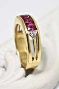 18K Bright Red Ruby Band