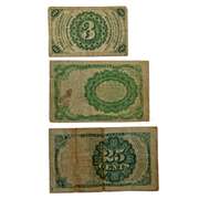 3 Cent 10 Cent &25 Cent Fractional Notes
