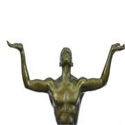 Nude Naked Male Athlete Bronze Sculpture