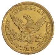 1847-D $5 Liberty Head Gold Half Eagle - Rim Damage - Dahlonega Gold