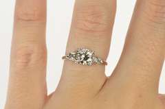 14K White Gold 1.00 Ctw Classic Three Diamond Engagement Ring
