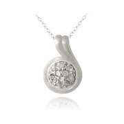 Sterling Silver 1/10ct Diamond Round Swirl Necklace