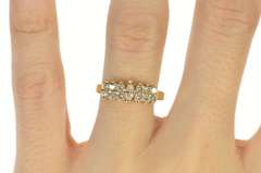 14K Yellow Gold 0.85 Ctw Marquise Diamond Cluster Statement Ring