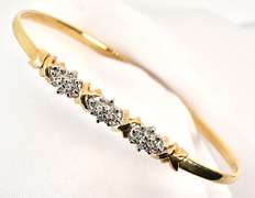 Unusual Diamond Cluster Flex Bangle
