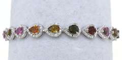 Inspiring Tourmaline & Diamond Bracelet in Sterling Silver