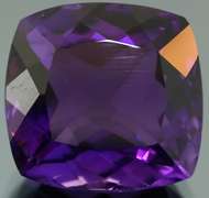 Cushion cut 30.69ct royal purple created Amethyst