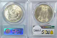 PCGS MS64 graded 1921 Morgan & 1923 Peace Silver Dollar
