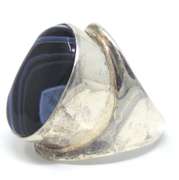Sterling Silver Agate Ring