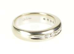 14K White Gold Channel Inset Classic Diamond Wedding Band Ring