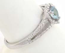 Sweet Aquamarine & Diamond Ring in Sterling Silver