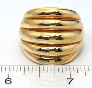 Massive Milor Ridged Band-Style Ring in 14KT Yellow Gold