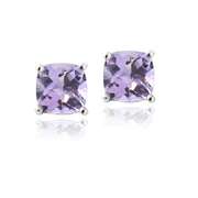 Sterling Silver 1.1ct Amethyst Cushion-Cut Stud Earrings, 5mm