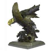 American Eagle on Marble Base Bronze Sculpture