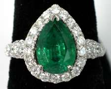 Platinum Emerald & Diamond Ring