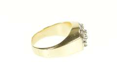 14K Yellow Gold 0.89 Ctw Diamond Men's 1960's Retro Statement Ring