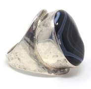 Sterling Silver Agate Ring