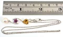 Classy Citrine, Diamond, & Pearl Pendant Necklace