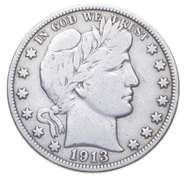 1913 Barber Half Dollar