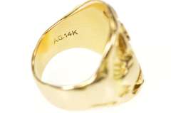 14K Yellow Gold WLS Diamond 1930's Asian Motif Monogram Ring
