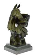 Western Art Old West Cowboy with Horse Bronze Sculpture