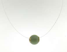 Green Jade on Clear Cord Necklace