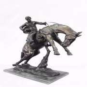 Twister Cowboy on Horseback Bronze Sculpture
