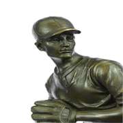 Bronze Sculpture Baseball Lover Marble Base Statue Gift Pitcher Major League Trophy
