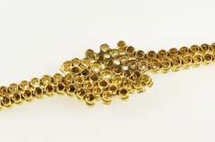 18K Yellow Gold 1940's Diamond Round Wave Link Statement Bracelet