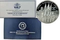 2002 United States Military Academy Commemorative Proof Silver Dollar.