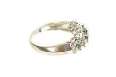 14K White Gold 1.08 Ctw Blue & White Diamond Band Ring