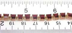 Beautiful Yellow Gold Square Garnet Link Bracelet