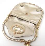 Gucci Small Brit Gold Leather Tassel Purse