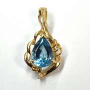 Pear Shaped Blue Topaz Pendant