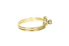 14K Yellow Gold Diamond Leaf Branch Bridal Set Engagement Ring