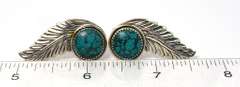 Sterling Silver Turquoise Feather Earrings
