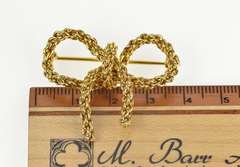 18K Yellow Gold Retro Chain Design Bow Ribbon Fashion Pin/Brooch